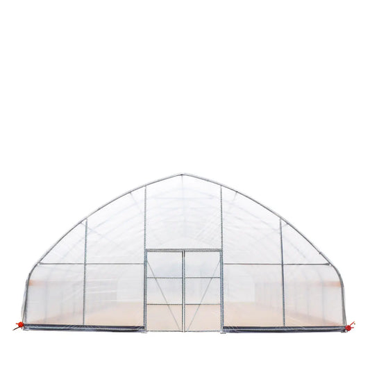 30’ x 40’ Tunnel Greenhouse Grow Tent w/6 Mil Clear EVA Plastic Film, Cold Frame, Hand Crank Roll-Up Sides, Peak Ceiling Roof, TMG-GH3040