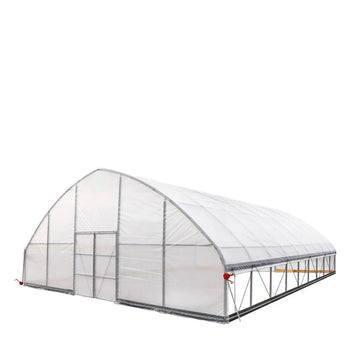 30’ x 40’ Tunnel Greenhouse Grow Tent w/6 Mil Clear EVA Plastic Film, Cold Frame, Hand Crank Roll-Up Sides, Peak Ceiling Roof, TMG-GH3040