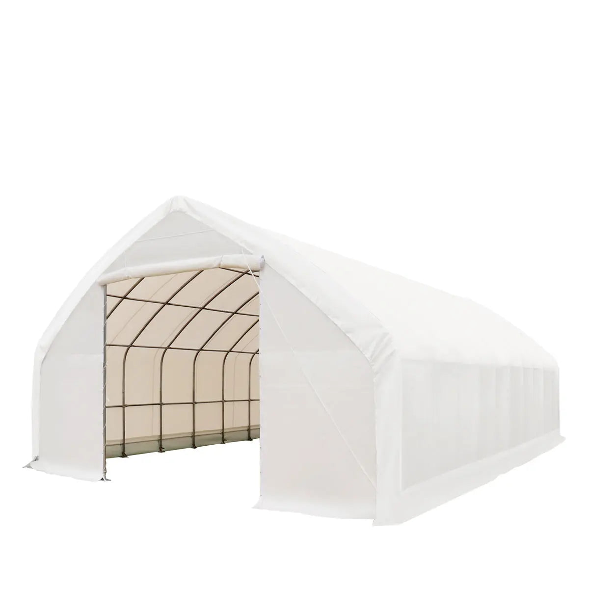 30' x 50' Straight Wall Peak Ceiling Storage Shelter with Heavy Duty 11 oz PE Cover & Drive Through Doors, TMG-ST3050E(Previously ST3050)