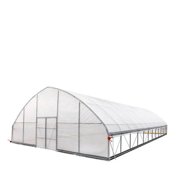 30’ x 50’ Tunnel Greenhouse Grow Tent w/6 Mil Clear EVA Plastic Film, Cold Frame, Hand Crank Roll-Up Sides, Peak Ceiling Roof, TMG-GH3050