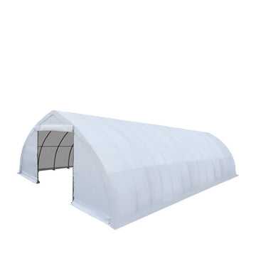 30' x 60' Peak Ceiling Storage Shelter with Heavy Duty 11 oz PE Cover & Drive Through Doors, TMG-ST3060E(Previously ST3060)