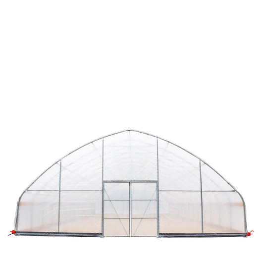 30’ x 60’ Tunnel Greenhouse Grow Tent w/6 Mil Clear EVA Plastic Film, Cold Frame, Hand Crank Roll-Up Sides, Peak Ceiling Roof, TMG-GH3060