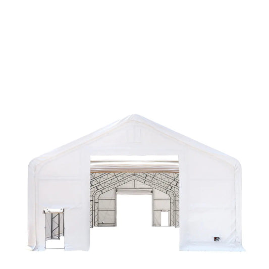 30' x 80' Dual Truss Storage Shelter with Heavy Duty 17 oz PVC Cover & Drive Through Doors, TMG-DT3081
