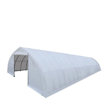 30' x 80' Peak Ceiling Storage Shelter with Heavy Duty 11 oz PE Cover & Drive Through Doors, TMG-ST3080E (Previously ST3080)