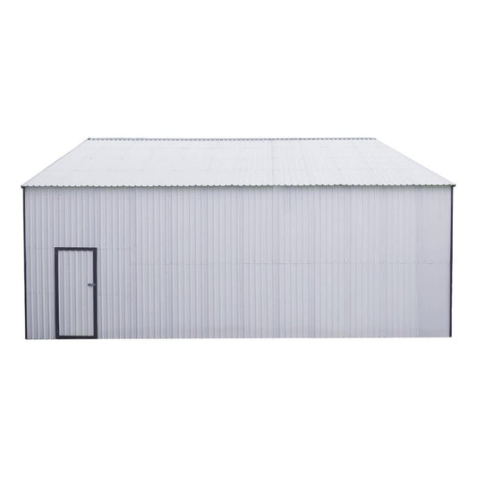 30' x 30' Metal Garage Shed – Steel Building with 11’ Clearance High Front Doors, Side Entry Door, 16 GA Steel Structure TMG-MS3030