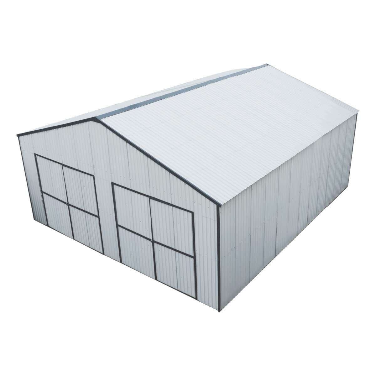 30' x 30' Metal Garage Shed – Steel Building with 11’ Clearance High Front Doors, Side Entry Door, 16 GA Steel Structure TMG-MS3030