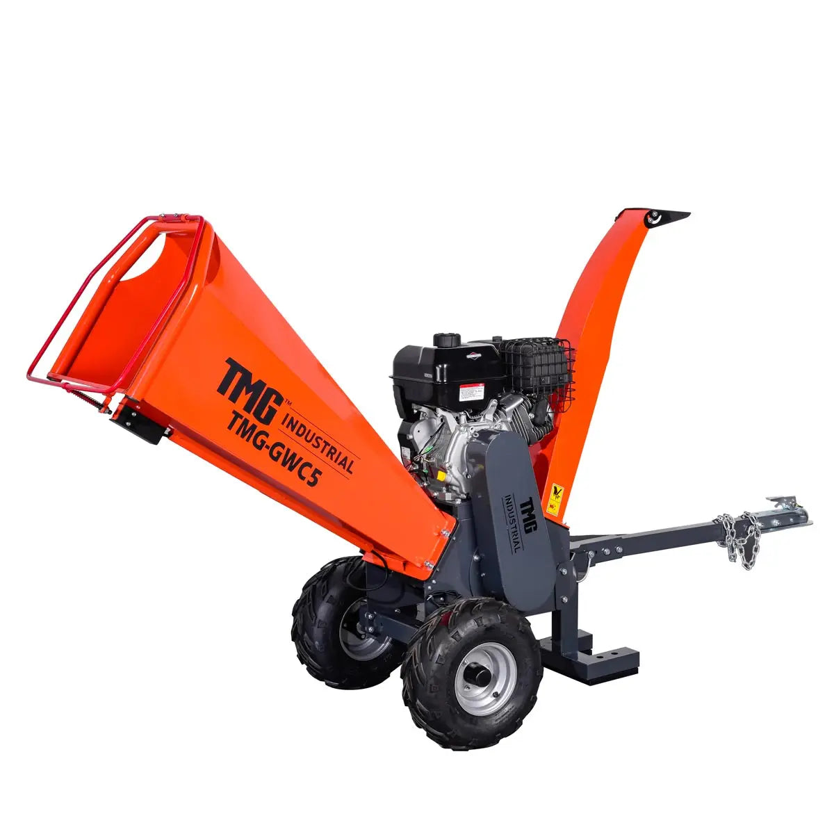 4-3/4" Wood Chipper Powered by 13.5 HP Briggs & Stratton Engine, ATV Tow-Behind, 12'' Reversible Blade, Dual Belt Drive, TMG-GWC5