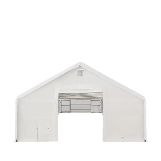 40' x 40' Dual Truss Storage Shelter with Heavy Duty 21 oz PVC Cover & Drive Through Doors, TMG-DT4041