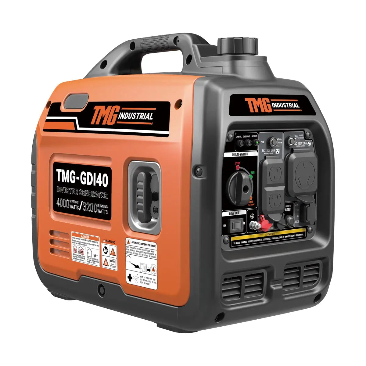 4000 Watt Digital Inverter Portable Generator, 3.5hrs 50% Load Run Time, CETL,ETL Certified For Canada/US, EPA Emissions Compliance, TMG-GDI40