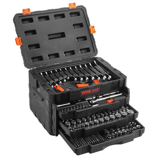 450-Piece Multi-Drive Tool Set, Complete Mechanics Kit, Organized Storage Case, Home & Garage Use, DOBA-DTS450