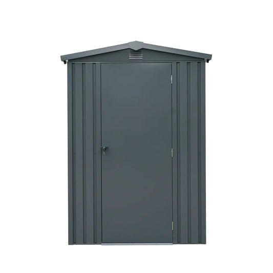 5 x 6 FT Apex Roof Metal Shed Pro Series, Galvanized corrugated metal, Apex roof design, Two air vents, TMG-MS0506