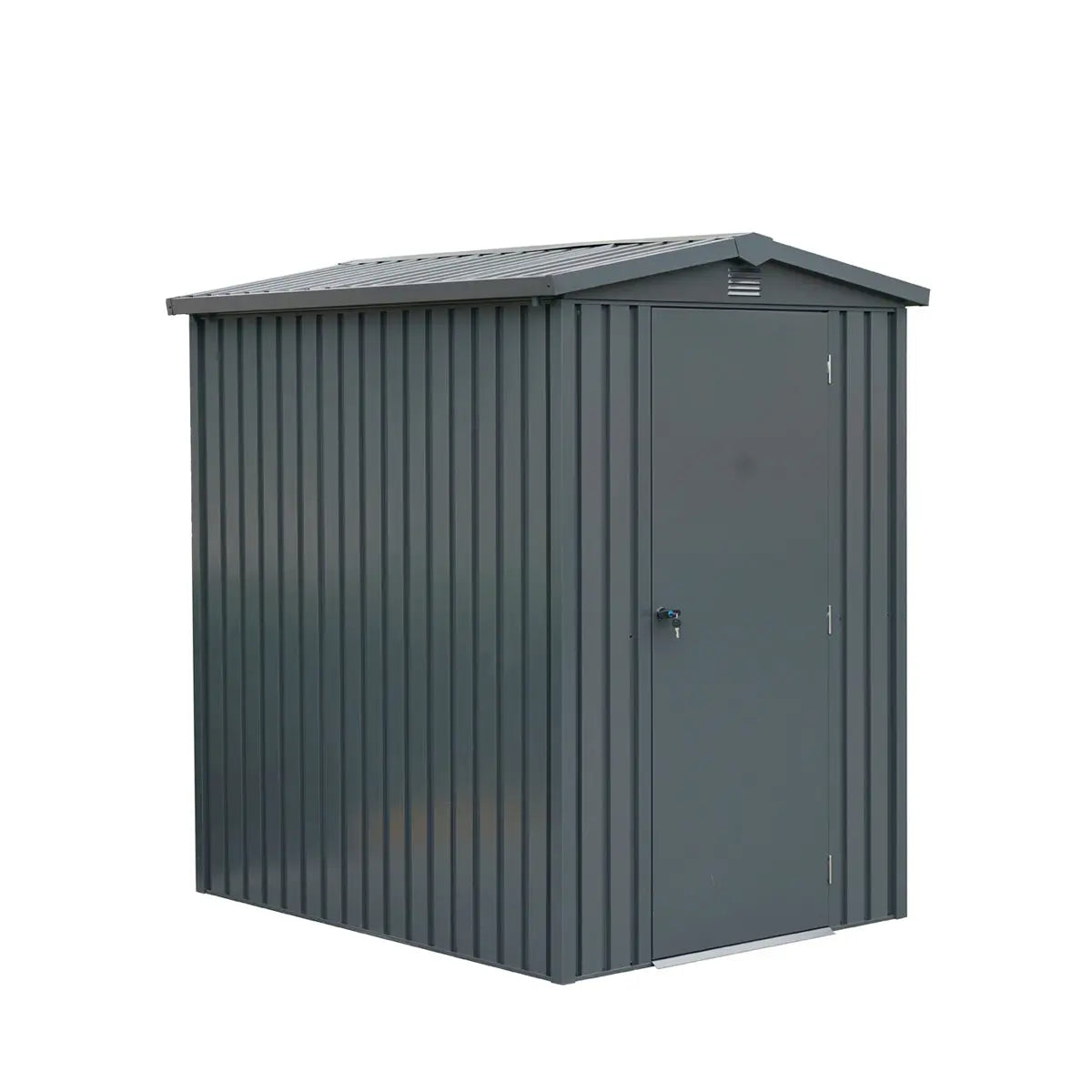 5 x 6 FT Apex Roof Metal Shed Pro Series, Galvanized corrugated metal, Apex roof design, Two air vents, TMG-MS0506