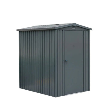 5 x 6 FT Apex Roof Metal Shed Pro Series, Galvanized corrugated metal, Apex roof design, Two air vents, TMG-MS0506