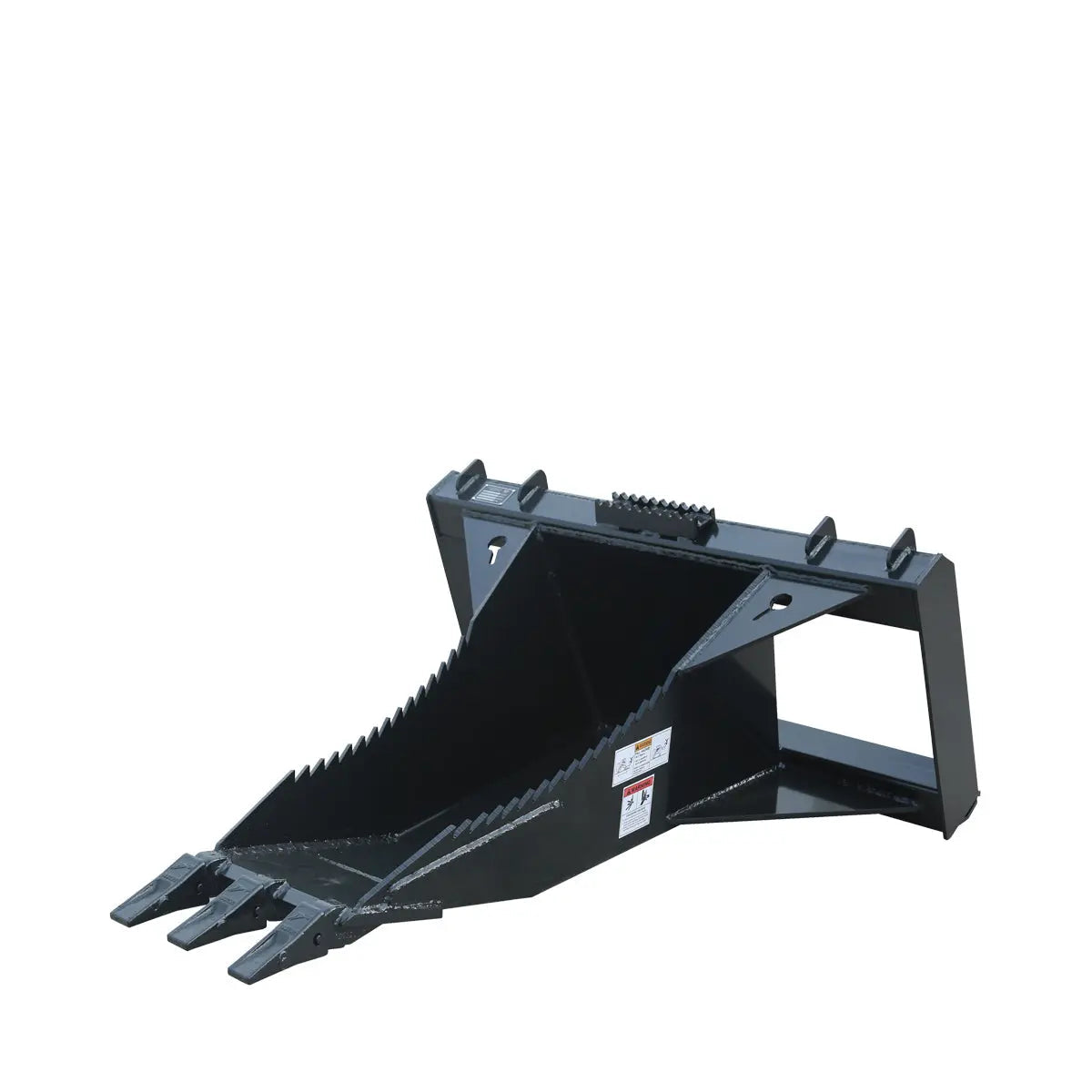 50" Skid Steer Stump Bucket Wrecker w/Universal Quick Attach Mount, Bolt-On Cutting Teeth, Curved Bottom, Reverse Curled Ripper Teeth, TMG-SB50
