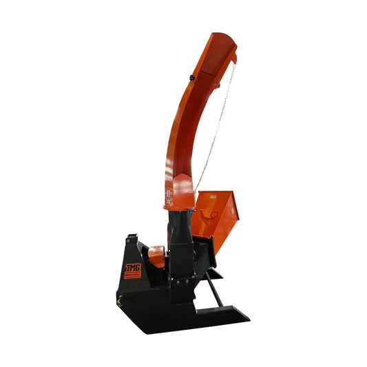 6" 3-Point Hitch Wood Chipper, Reversible/Hardened Blades, 360° Swiveling Chute, 40-80 HP Tractors, TMG-WC60
