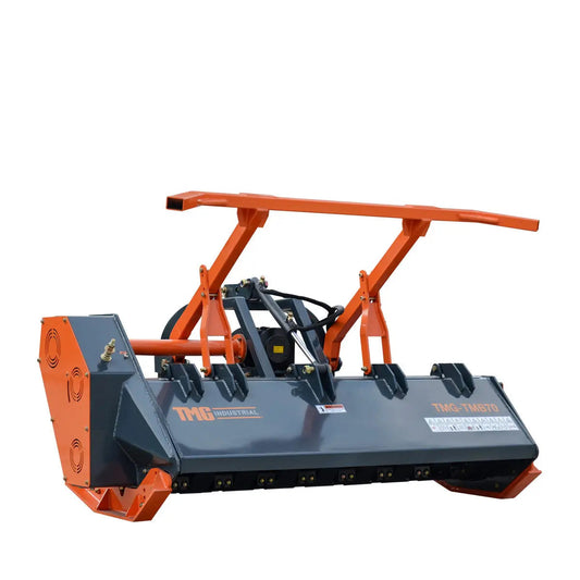 70" 3-Point Hitch Forestry Brush Mulcher, Category 2 Hookup, PTO Driven, Driveline Shaft Included, 70-110 HP, TMG-TMB70
