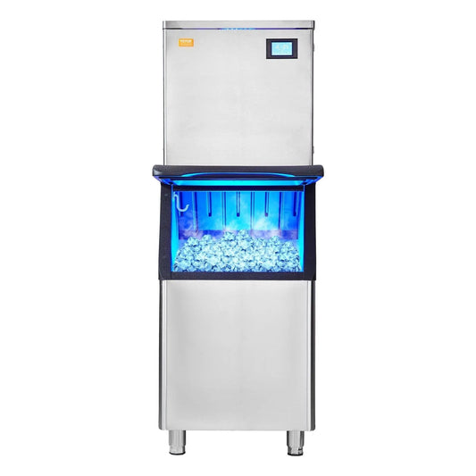 700W Commercial Ice Maker, 360 lbs Daily Output, 330 lbs Storage Bin, Self-Cleaning Function, DOBA-IM700