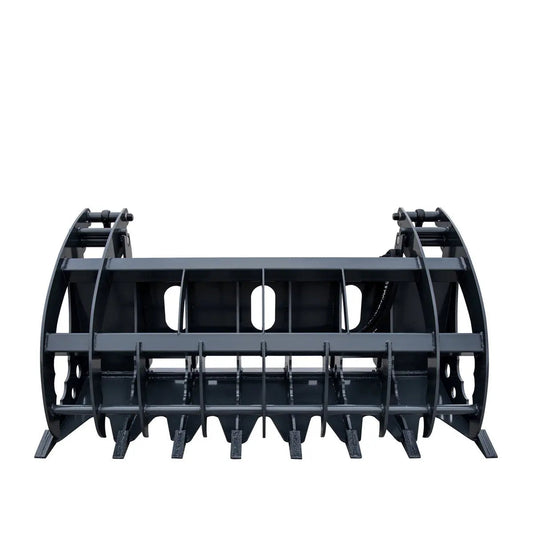 72" Skid Steer Root Rake Clamshell Grapple, Universal Mount, 54" Jaw Opening, 3000 lb Weight Capacity, TMG-SRR75