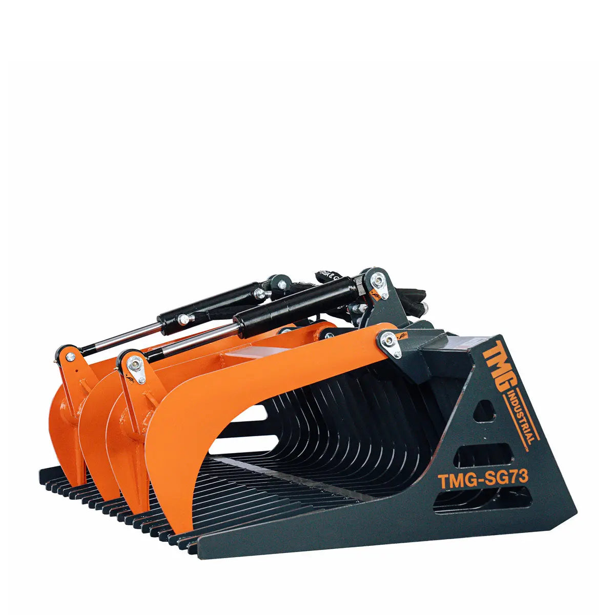 72" Skid Steer Skeleton Grapple Attachment, Universal Mount, 34" Arm Opening, 3" Tine Spacing, 2600 lb Weight Capacity, TMG-SG73