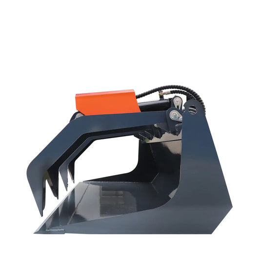 72" Skid Steer Solid Bottom Grapple Bucket, 35" Grab Opening, Dual Cylinder Arms, 3000-lb Capacity, 30-70 HP, TMG-GB72