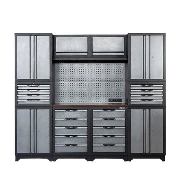 8’ Extreme-Duty Steel Garage Tool Chest w/Pegboard, 18 Drawers and Multi Cabinets, TMG-WBM08