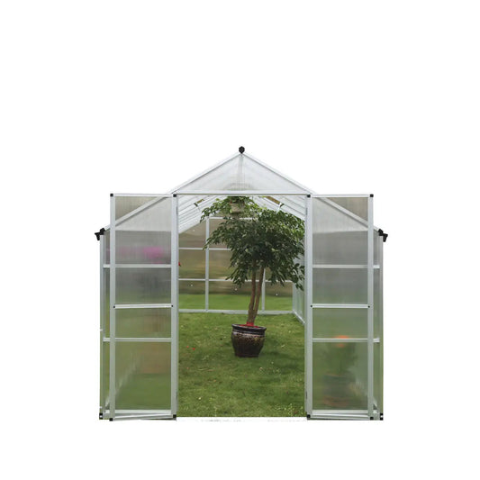 8' x 20' Aluminum Frame Greenhouse w/4 mm Twin Wall Polycarbonate Panels, UV Protected Panels, TMG-GH820