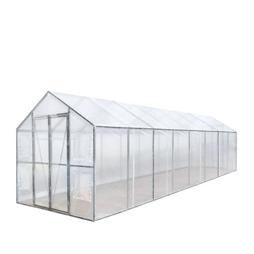 8’ x 26’ Greenhouse Grow Tent w/20 Mil Ripstop Leno Mesh PVC Cover, Galvanized Steel Frame, Roll-up Windows, TMG-GH826
