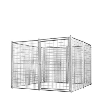 8’ x 8’ Galvanized Dog Kennel, Easy Assembly, Weather-Resistant, TMG-DCP08