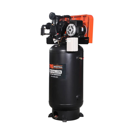 80 Gallon 7.5 HP Stationary Electric Air Compressor, 6 Min Fill Time, 230V Induction Motor, Vertical Tank, TMG-ACE85