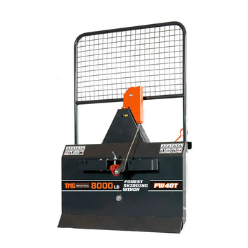 8000-lb 3-Point Hitch Forest Skidding Winch, 30-50 HP Tractor, Category 1 Hookup, 200’ Steel Cable, Tow-Behind, TMG-FW40T