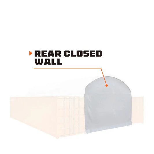 Back End Wall Kit, Compatible with TMG-DT2041CV container shelters installed with the high cube containers (9’6"), TMG-DT20BW9V