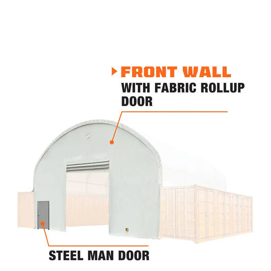 Front End Wall Kit, Compatible with TMG-DT4041C and DT4041CF container shelters installed with the standard height containers (8’6"), TMG-DT40FW8V