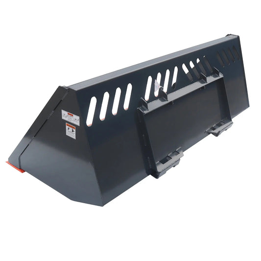 Heavy-Duty 84" Skid Steer Snow/Mulch Bucket, Bolt-On Cut Edge, 1500-lb Weight Capacity, Universal Quick Mount, TMG-SN84