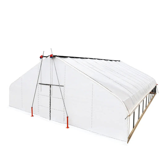 Pro Series 30’ x 40’ Light Deprivation Two Layer Cover Greenhouse Grow Tent, 6-mil Blackout Tarp and Clear Film, Cold Frame, Hand Crank Roll-Up Sides, Peak Ceiling Roof, TMG-GHD3040