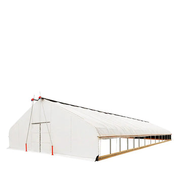 Pro Series 30’ x 60’ Light Deprivation Two Layer Cover Greenhouse Grow Tent, 6-mil Blackout Tarp and Clear Film, Cold Frame, Hand Crank Roll-Up Sides, Peak Ceiling Roof, TMG-GHD3060