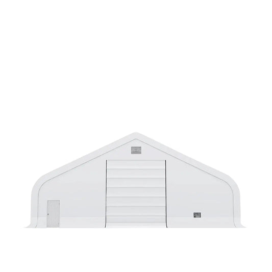 Pro Series 50' x 150' Dual Truss Storage Shelter with Heavy Duty 32 oz PVC Cover & Drive Through Doors, TMG-DT50150-PRO