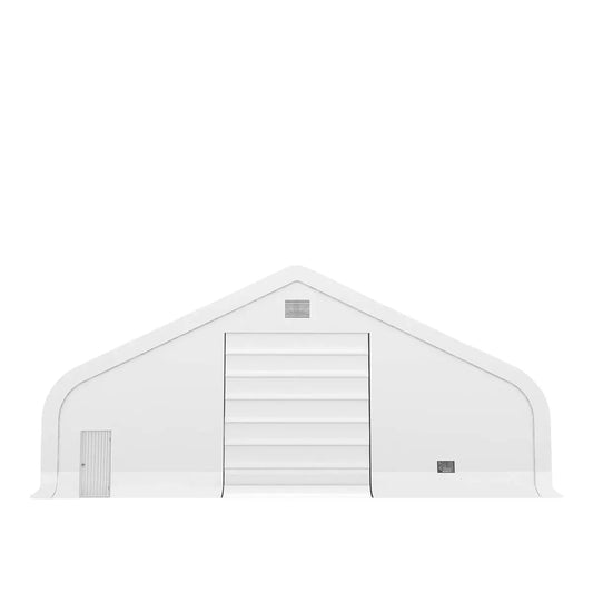 Pro Series 50' x 55' Dual Truss Storage Shelter with Heavy Duty 32 oz PVC Cover & Drive Through Doors, TMG-DT5055-PRO