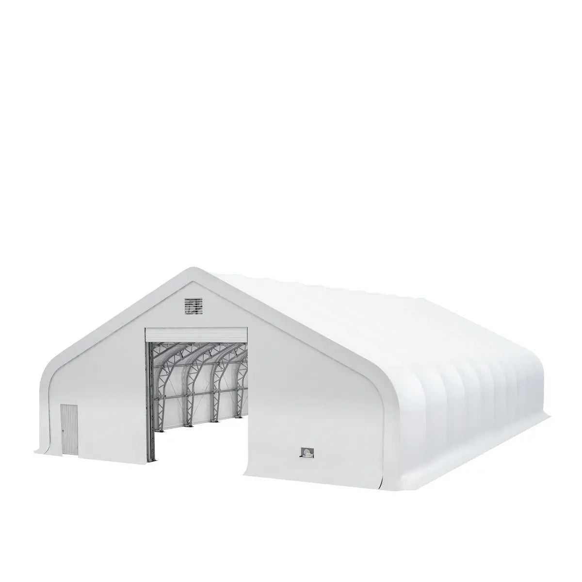 Pro Series 50' x 55' Dual Truss Storage Shelter with Heavy Duty 32 oz PVC Cover & Drive Through Doors, TMG-DT5055-PRO