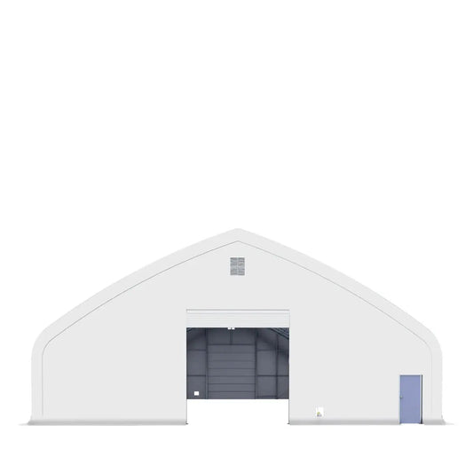 Pro Series 70' x 100' Dual Truss Storage Shelter with Heavy Duty 32 oz PVC Cover & Drive Through Doors, TMG-DT70100-PRO