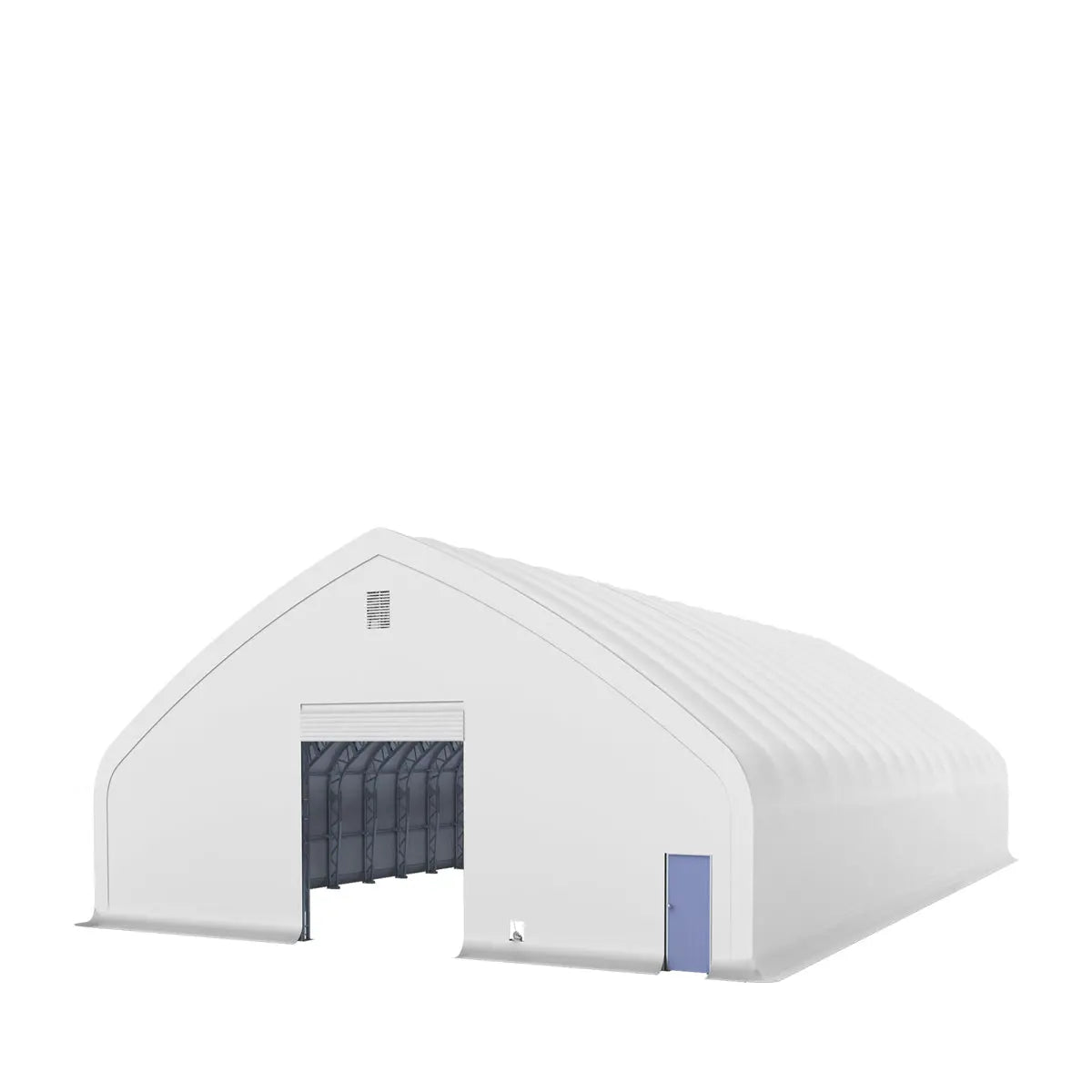 Pro Series 70' x 100' Dual Truss Storage Shelter with Heavy Duty 32 oz PVC Cover & Drive Through Doors, TMG-DT70100-PRO
