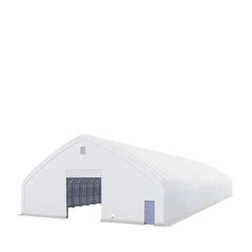 Pro Series 70' x 150' Dual Truss Storage Shelter with Heavy Duty 32 oz PVC Cover & Drive Through Doors, TMG-DT70150-PRO
