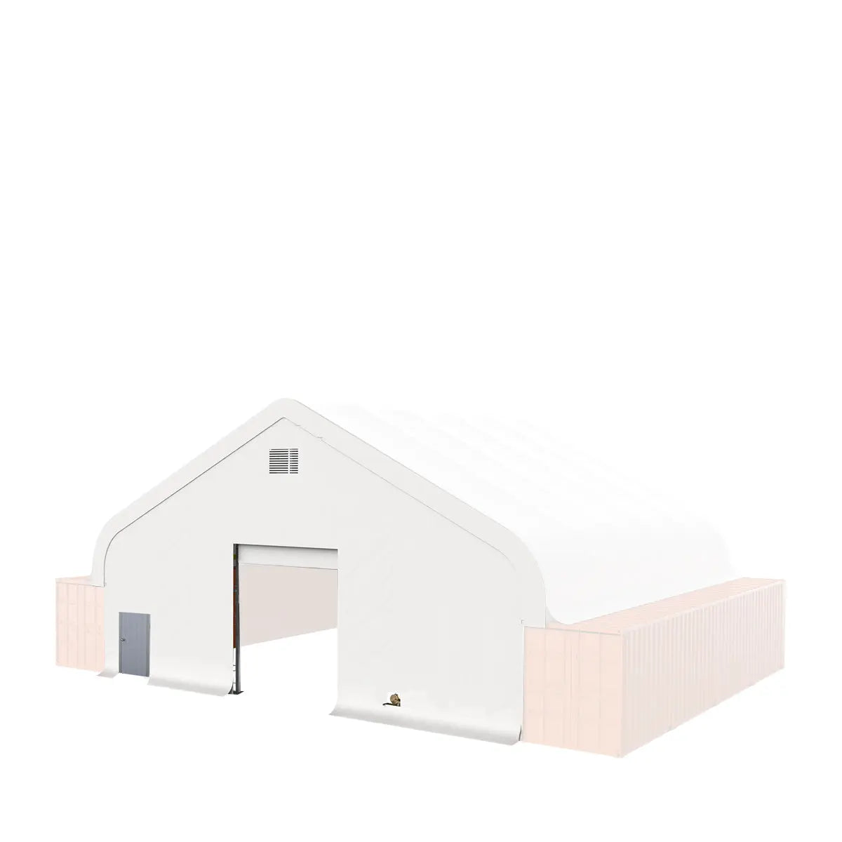 Pro Series Front Wall Kit for Dual Truss Container Shelter TMG-DT5040CF, Steel Man Door and Roll-up Door, TMG-DT50CD