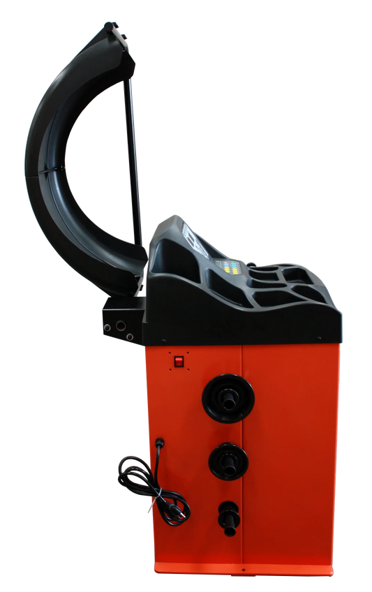 Self-Calibrating Wheel Balancer with Protection Hood, 10"-24" Rim Diameter, Computerized, +/- 1 g of Accuracy, ALU Balancing Modes, TMG-WB24H