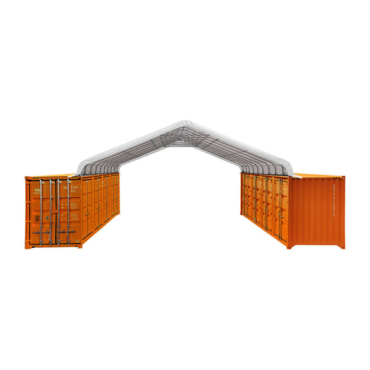 30' x 40' Peaked Roof Container Shelter with 11 oz PE Tarpaulin, 7' Ceiling Height,TMG-ST3040C