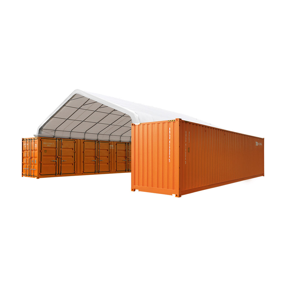 30' x 40' Peaked Roof Container Shelter with 11 oz PE Tarpaulin, 7' Ceiling Height,TMG-ST3040C