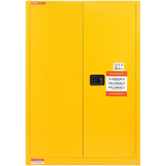 45 Gal Flammable Safety Cabinet, Cold-Rolled Steel, Explosion-Proof Design, 2 Adjustable Shelves, DOBA-CF45