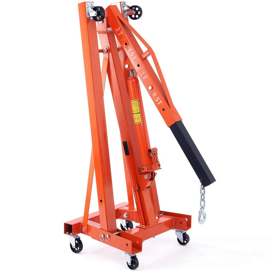 2 Ton Hydraulic Engine Hoist, Foldable Cherry Picker Crane, Lever Leveler Included, Heavy-Duty Auto Repair Tool, DOBA-HHL2