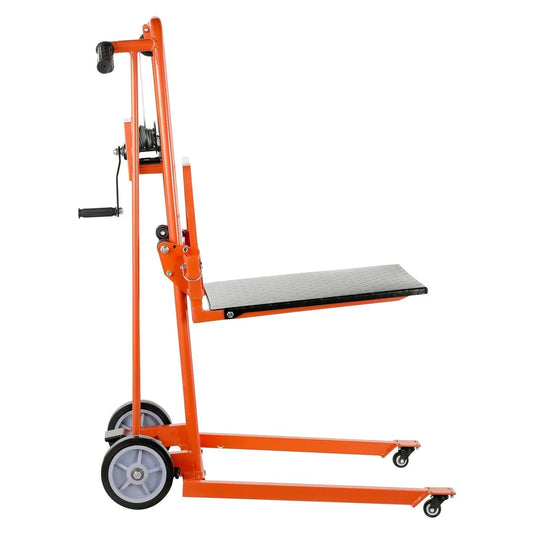 330 lbs Material Lift Winch Stacker, Pallet Truck Dolly, 42.9 in Max Lift, DOBA-LWS330