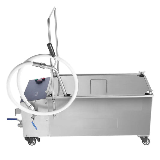 55L Mobile Fryer Filter, 10 L/min Filtration Speed, Swivel Wheels, Oil Hose for Restaurant Use, DOBA-FF55