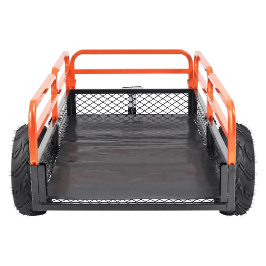1500 lbs Steel Dump Trailer, 15 Cu. Ft Capacity, Removable Sides, Tow Behind for Mowers/Tractors/ATV, DOBA-DT1500